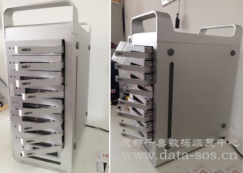 恢復的一臺鐵威馬T8-SAS磁盤陣列存儲服務器由于硬盤離線的數據