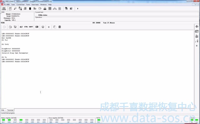 使用PC-3000 for HDD. Seagate F3 utility.解決希捷F3硬盤服務(wù)區(qū)加載問題