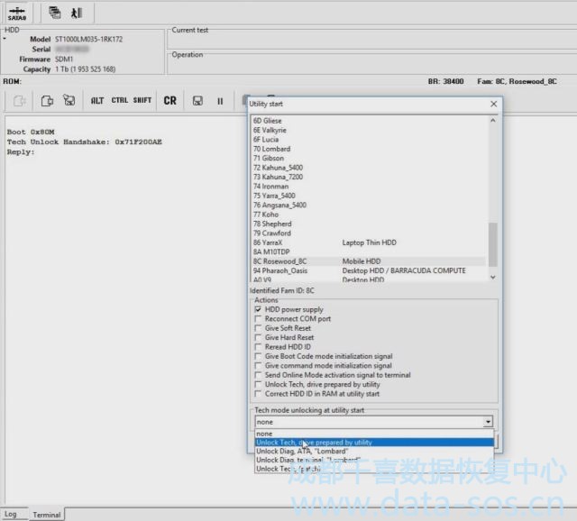 使用PC-3000解鎖Seagate F3 Rosewood家族硬盤