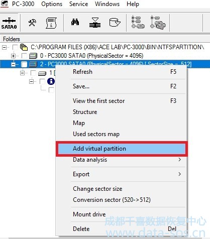 使用PC-3000 Data Extractor手工展開NTFS分區(qū) 使用PC-3000 Data Extractor手工展開NTFS分區(qū)